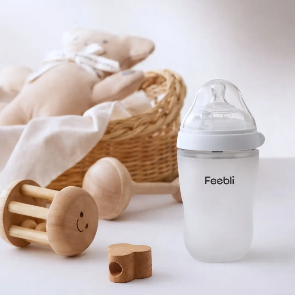 Feebli™ Silicone Baby Feeding Bottle – BPA-Free, Anti-Colic & Easy to Use -250ml Feebli